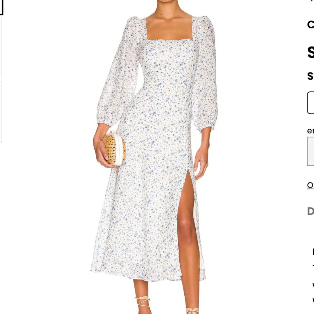 Astr White and Blue Floral Dress